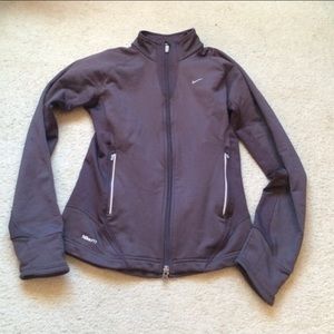 Nike dark brown fitted zip-up jacket